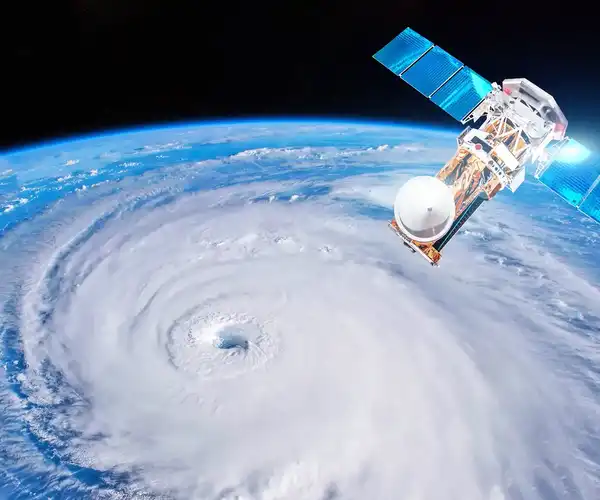 satelite surveys storm from space
